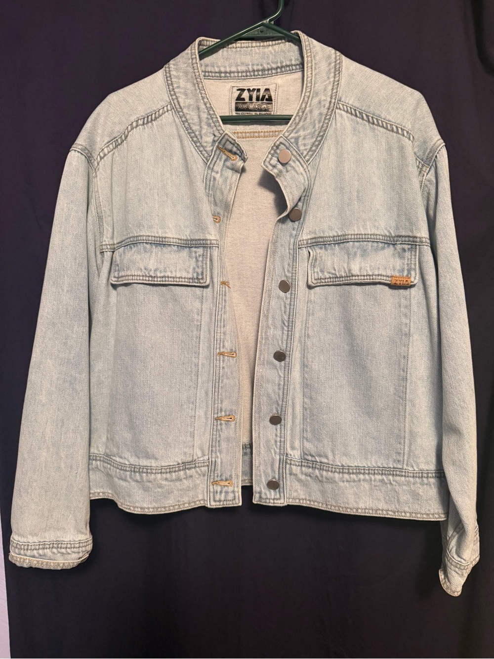 ZYIA Light Wash Denim Jacket in Pale Blue